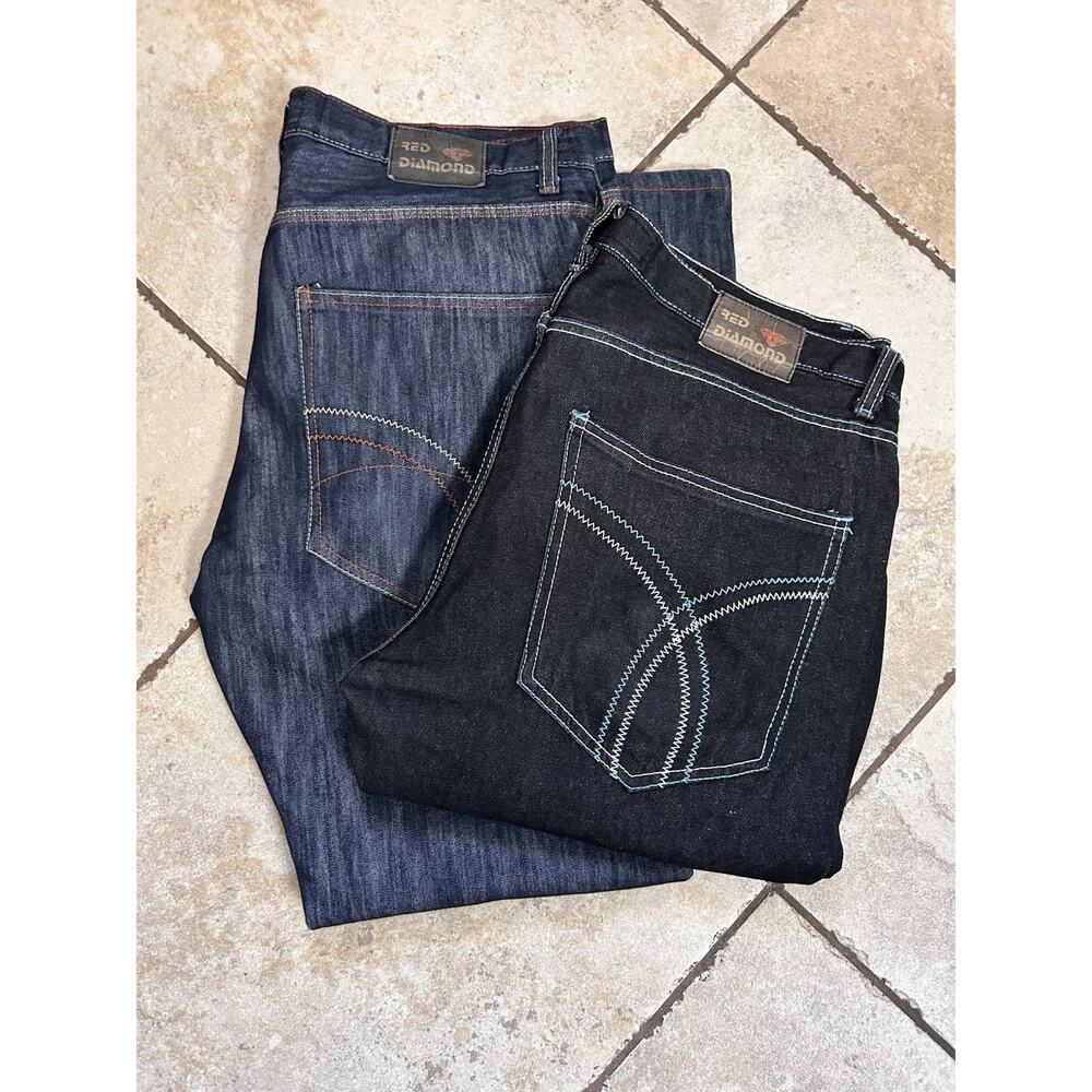 red‎ diamond jeans Men’s 40x32 Set Of 2 Embroidered Pockets